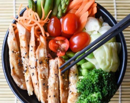 sağlıklı beslenme düzeni için sebze ve tavuk