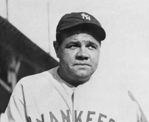 Babe Ruth'un bir fotoğrafı.